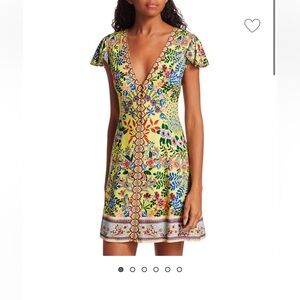 Alice and Olivia Yellow Print Dress